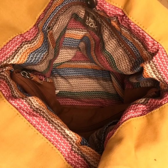 The Sak Multi-Color Leather Tote, Crocheted Inside - Picture 6 of 10